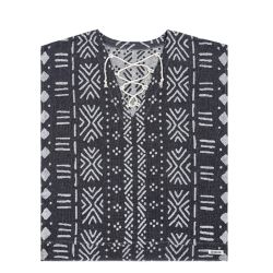 poncho SAND CLOUD Adobe Mudcloth Cover Up Black