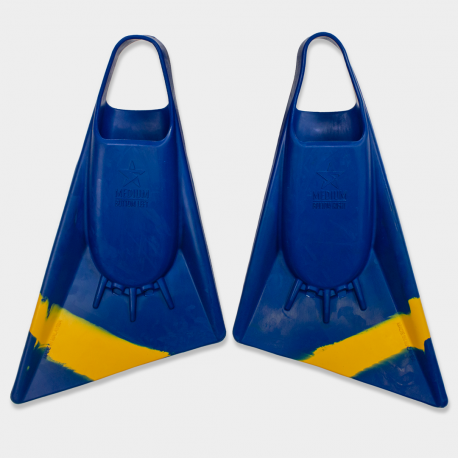 ALETAS BODYBOARD STEALTH S2 PINNACLE FINS NAVY/SUN GOLD