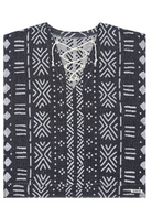 poncho SAND CLOUD Adobe Mudcloth Cover Up Black