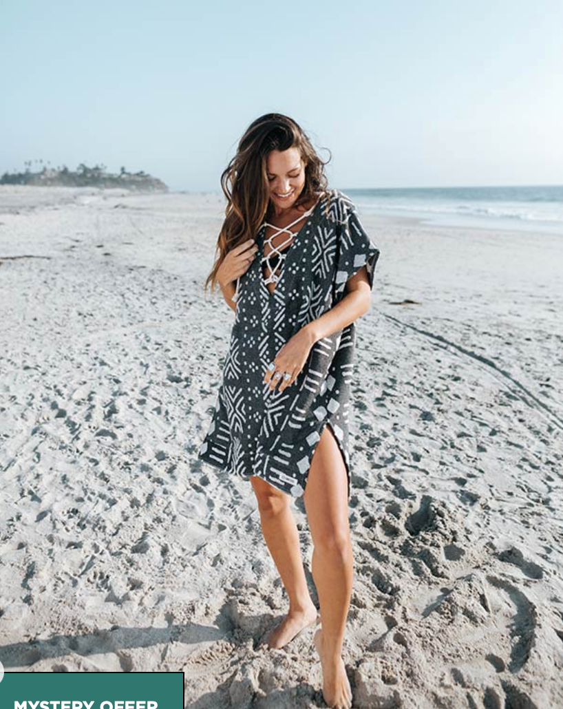 poncho SAND CLOUD Adobe Mudcloth Cover Up Black